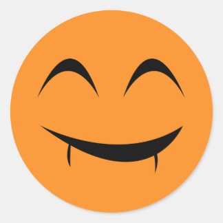 Vampire glimlach Jack o lantern oranje Halloween l Ronde Sticker