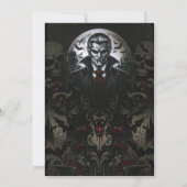 Vampire & Gothic Schedels Halloweenfeest Kaart (Achterkant)