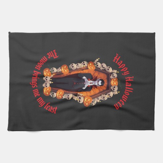 🧛 ♂️ vampire gothique Halloween Serviette de cu (Horizontal)