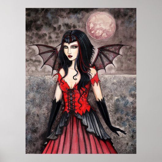 Vampire Gotische Sprookjes Kunst Poster Print (Voorkant)