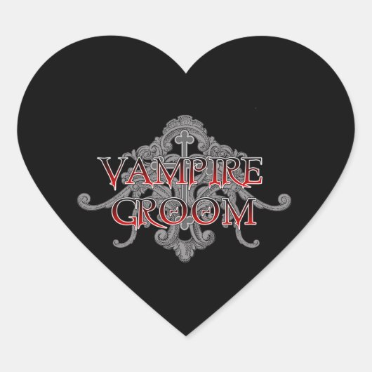 Vampire Groom Heart Sticker (Voorkant)