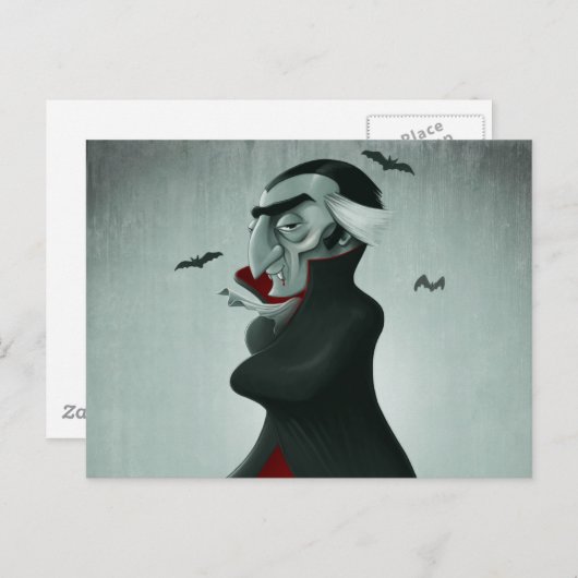 Vampire halloween briefkaart (Voorkant / Achterkant)