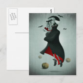 Vampire halloween briefkaart (Voorkant / Achterkant)