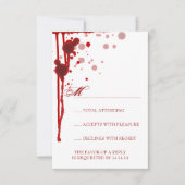 Vampire Halloween Mariage RSVP faux sang rouge (Devant)