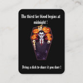 Vampire 🖤 halloween party - Black Invitation card (Dos)
