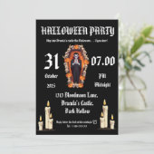 Vampire 🖤 halloween party - Black Invitation card (Debout devant)