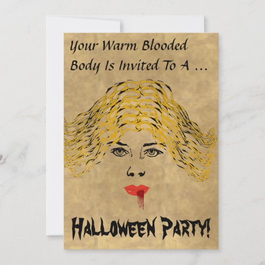 Vampire Halloween Party Invitation Kaart (Voorkant)