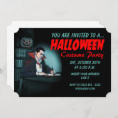 Vampire Halloween Party Kaart (Voorkant / Achterkant)