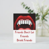 Vampire Halloween Teeth Briefkaart (Staand voorkant)