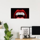 Vampire Halloween Teeth Poster (Thuiskantoor)