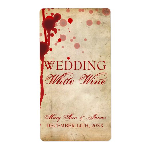 Vampire Halloween Vin Étiquette Fake Blood Rouge (Devant)