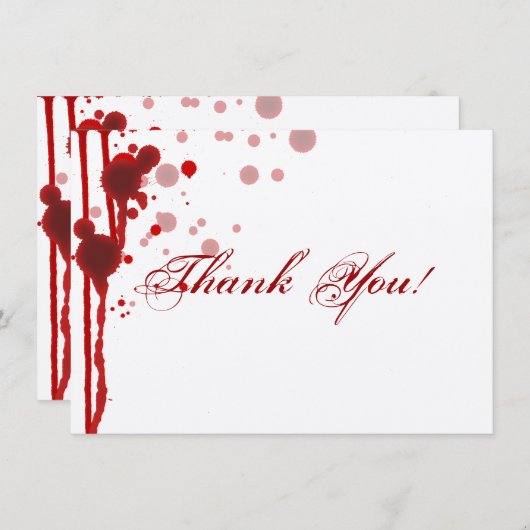 Vampire Halloween Weddenschap Bedankt dat je bloed (Voorkant / Achterkant)