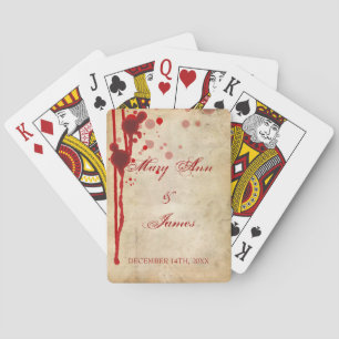 Vampire Halloween Wedding Favor Fake Blood Red Speelkaarten