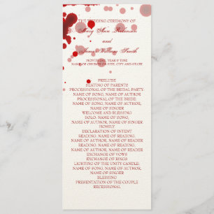 Vampire Halloween Wedding Program Fake Blood Red Programma