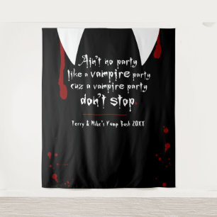 Vampire Hol Party Stop Niet Halloween Achtergrond Wandkleed