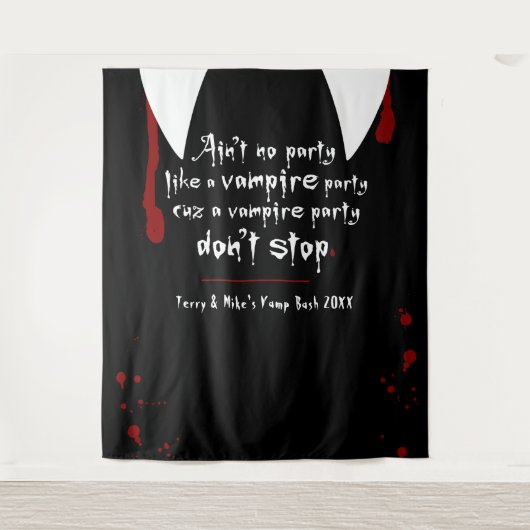 Vampire Hol Party Stop Niet Halloween Achtergrond Wandkleed (Voorkant)