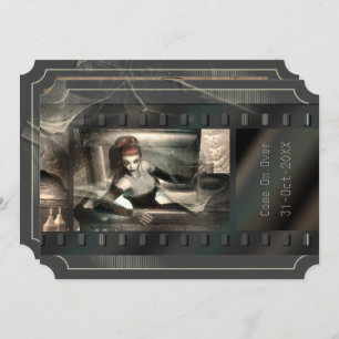 Vampire Horror Movie Gothic Halloween Party Kaart