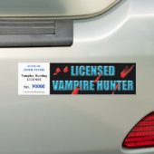Vampire Hunting licence w/ bloed spatters Bumpersticker (Op auto)