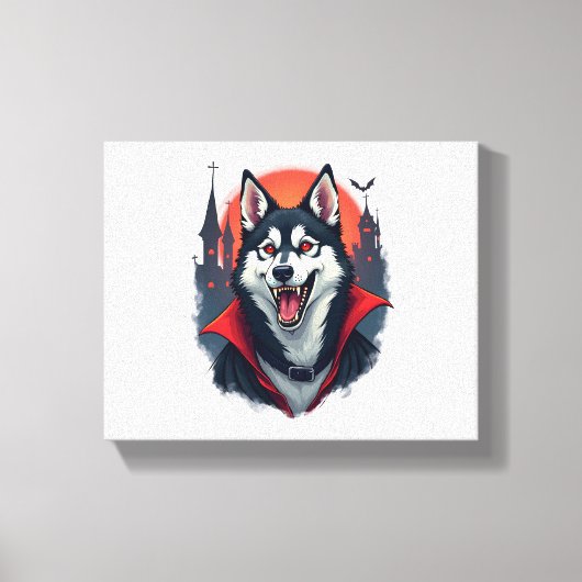 Vampire Husky Bite Canvas Afdruk (Voorkant)