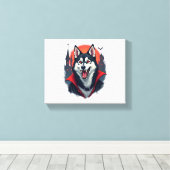 Vampire Husky Bite Canvas Afdruk (Insitu (Houten vloer))