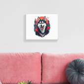 Vampire Husky Bite Canvas Afdruk (Insitu (Woonkamer))