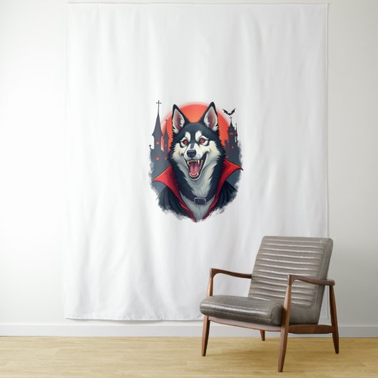 Vampire Husky Bite Wandkleed (In situ)