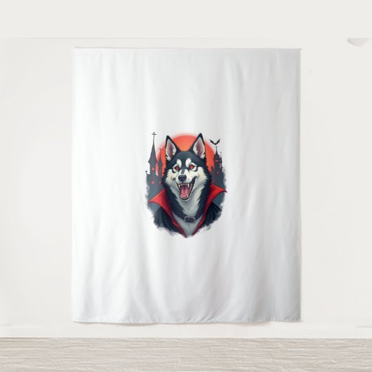 Vampire Husky Bite Wandkleed (Voorkant)