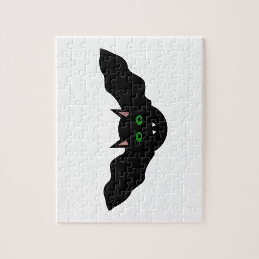 Vampire kat faced Bat Halloween Puzzle Legpuzzel (Verticaal)