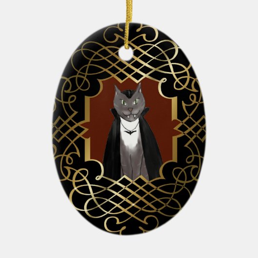 Vampire Kat Portrait Ornament (Voorkant)
