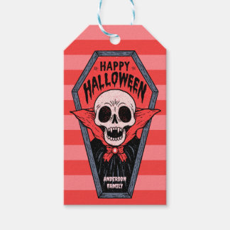 Vampire Kist Griezelig Skelet Gelukkig Halloween Cadeaulabel