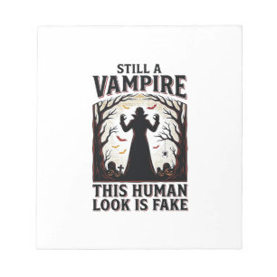 Vampire kostuum shirt grappig Halloween menselijke Notitieblok