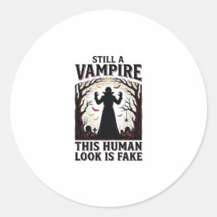 Vampire kostuum shirt grappig Halloween menselijke Ronde Sticker