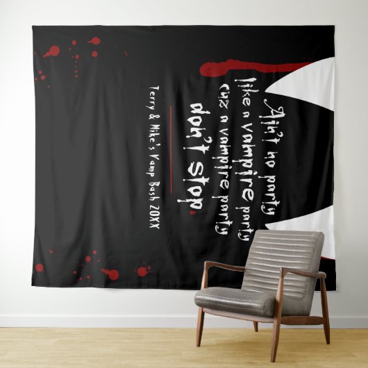 Vampire Lair Party Stop niet met Halloween Backdro Wandkleed (In Situ (horizontaal))