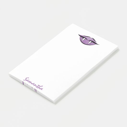 Vampire Lèvres Goth Purple Post-it® Notes (Incliné)