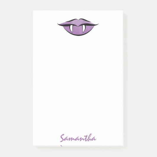 Vampire Lèvres Goth Purple Post-it® Notes (Devant)