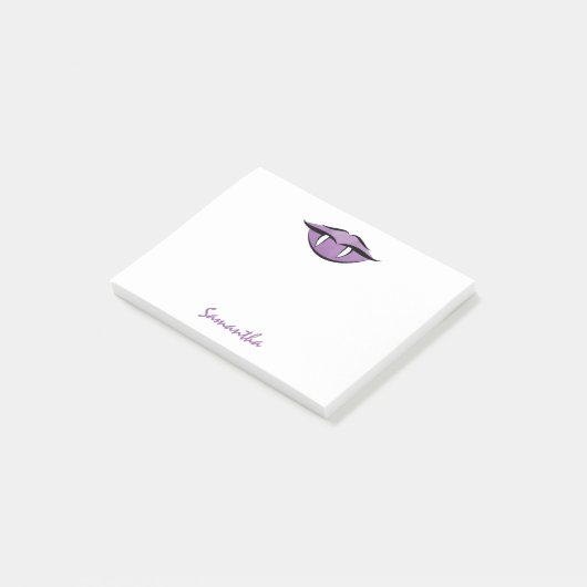 Vampire Lèvres Goth Purple Post-it® Notes (Incliné)