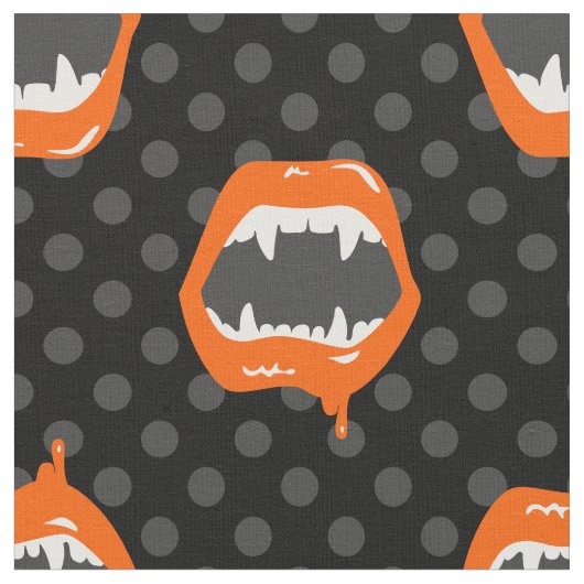 vampire lippen monster getande wezen oranje stof (Close Up)
