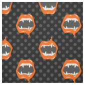 vampire lippen monster getande wezen oranje stof (Swatch)