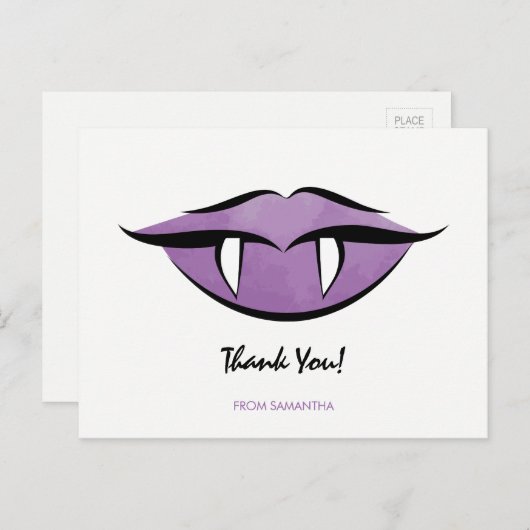 Vampire Lips Goth Halloween Carte postale Annivers (Devant / Derrière)