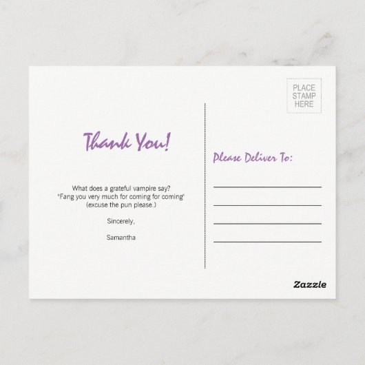 Vampire Lips Goth Halloween Carte postale Annivers (Dos)