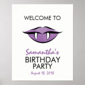 Vampire Lips Gothic Birthday Party Welkomstteken Poster (Voorkant)