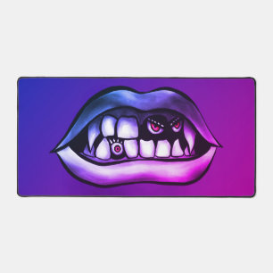 Vampire Lips Horror Art – Macabre Whimsigoth Fangs Bureaumat