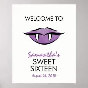 Vampire Lips Sweet Sixteen Birthday Welkom Poster