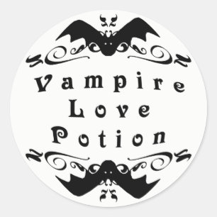 Vampire Love Potion Halloween Ronde Sticker