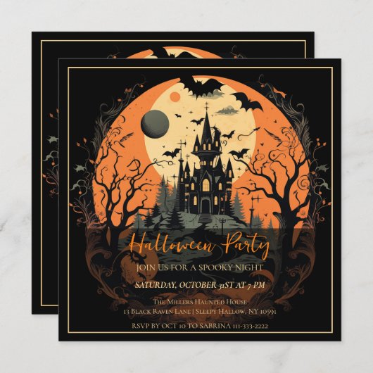 Vampire Manor Halloween Party Invitation (Devant / Derrière)