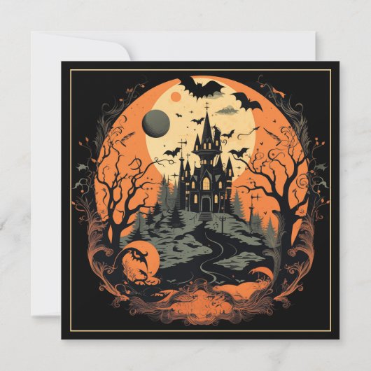 Vampire Manor Halloween Party Invitation (Dos)