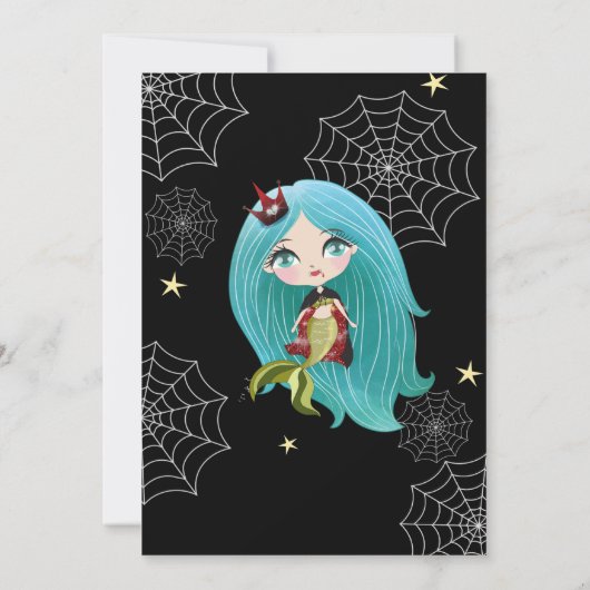 Vampire Mermaid Halloween Invitation d'anniversair (Dos)
