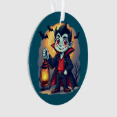 Vampire Mignon avec Lanterne Kawaii Halloween (devant)