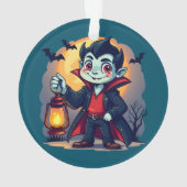 Vampire Mignon avec Lanterne Kawaii Halloween (dos)