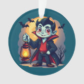 Vampire Mignon avec Lanterne Kawaii Halloween (devant)